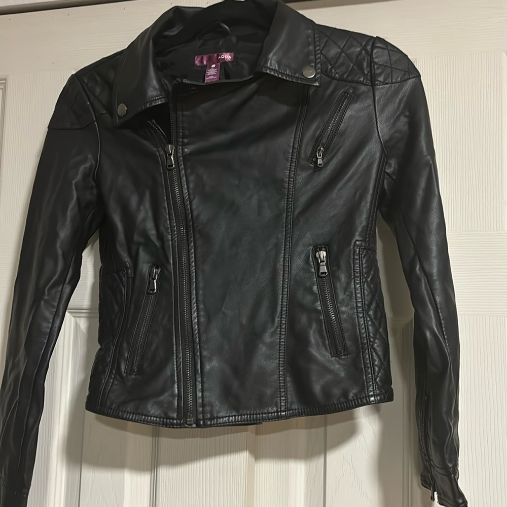Aqua‎ Girls faux leather Moto jacket